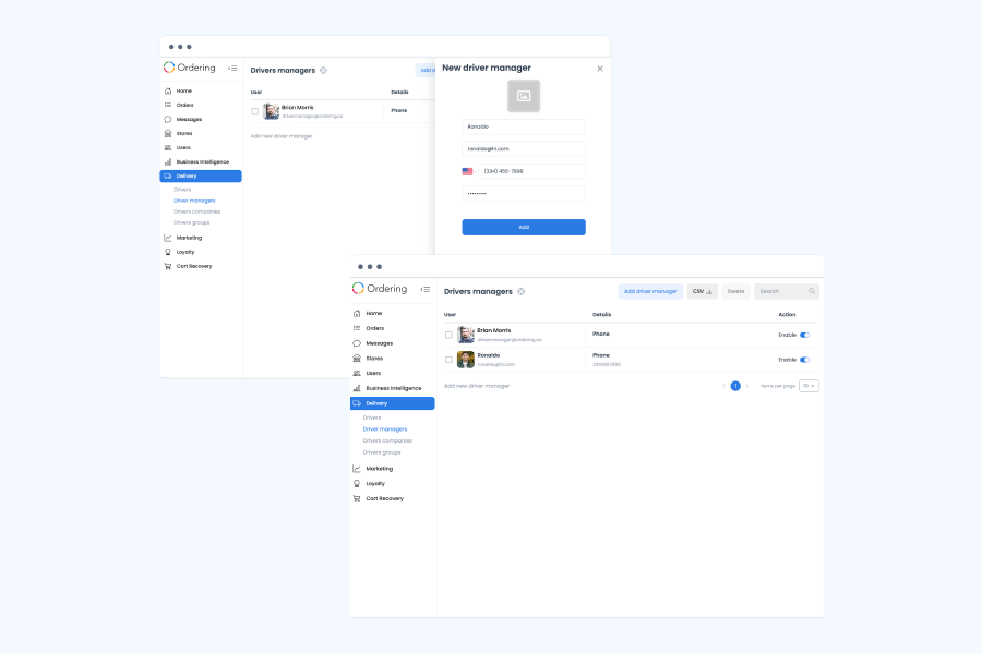 Ordering Co Feature Delivery Manager